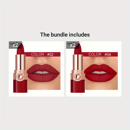 YABAOLIAN Lipstick 12 Colors Lipstick High Pigment Long Lasting Waterprrof Cosmetic Matte Lipstick