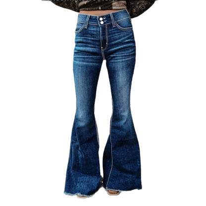 Ladies' Elastic Lifting Buttocks Slimming And Waist Cinching Jeans