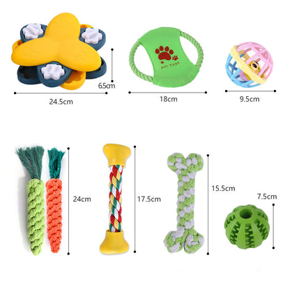Pet Dog Cotton Rope Bite Resistant Plush Teeth Cleaning Toy Set