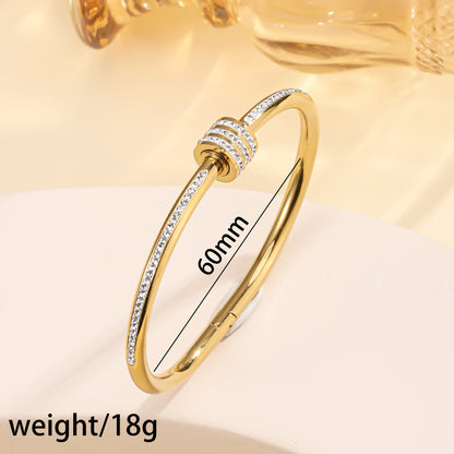 Diamond-studded Open Bracelet For Women