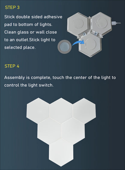 Hexagonal LED Wall Lights 6-Pack - Touch Control Modern Ambient Lighting