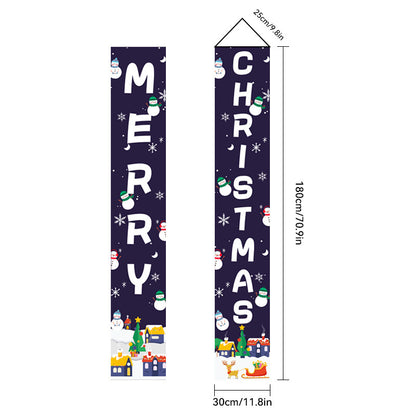 Christmas Couplet Old Man Nutcracker Snowman Christmas Decoration Flag