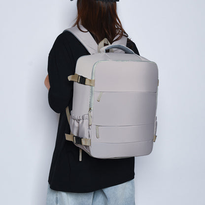 Women's Large Capacity Lightweight Multi-purpose Solid Color Travel Backpack