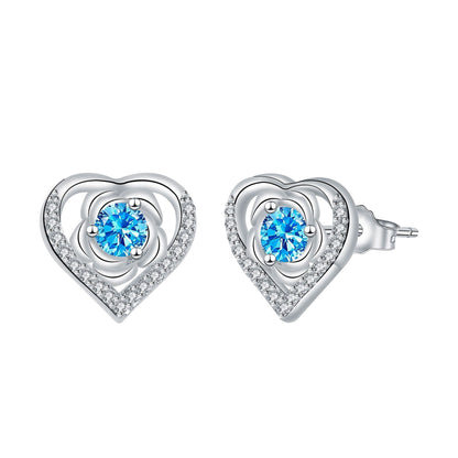 Love Heart Stud Earrings Temperament Valentine's Day Gift