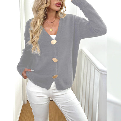 European And American Women's Clothing Warm Deer Plush Long Sleeve Sweater Coat