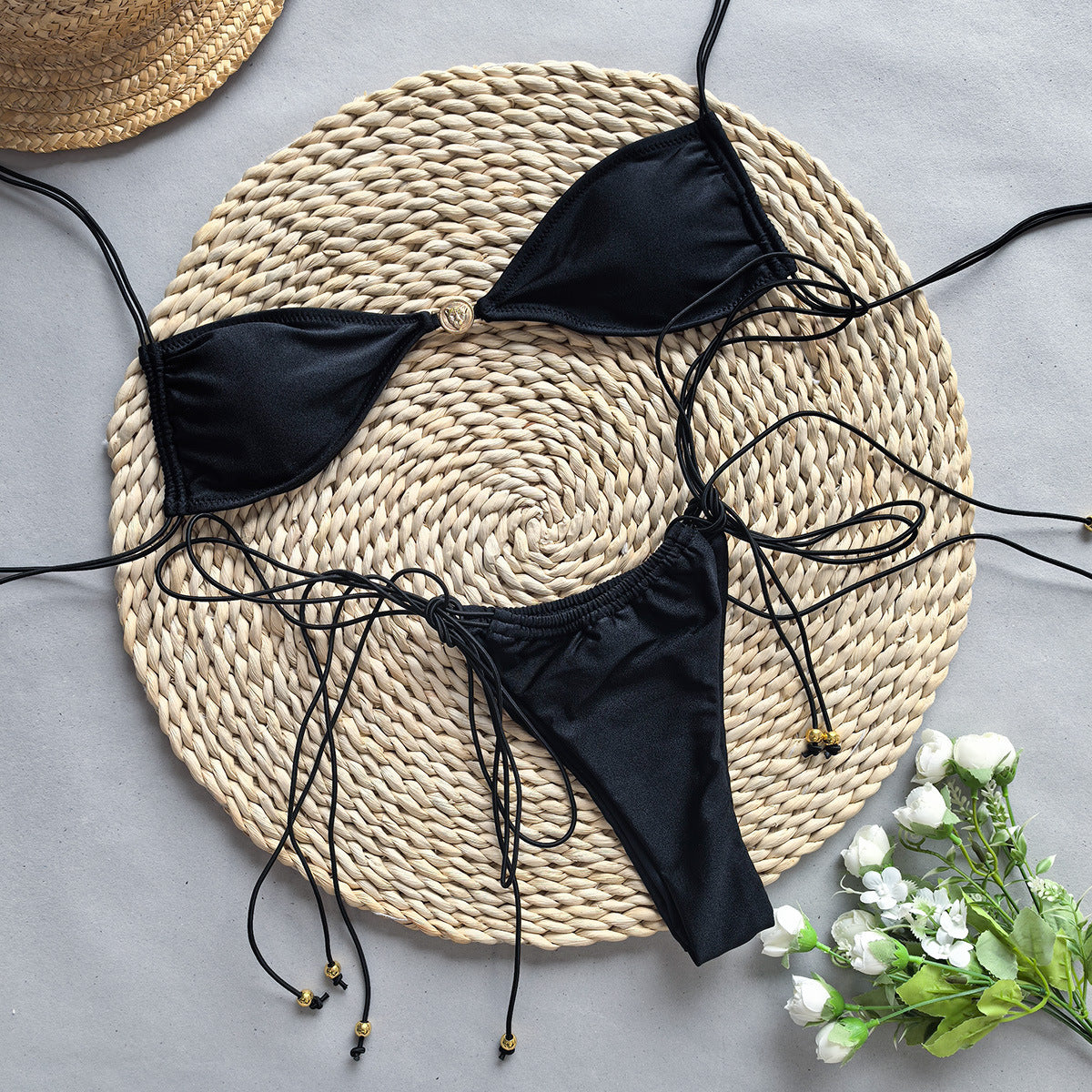 Sexy Bikini Black And White Split Women's Swimsuit