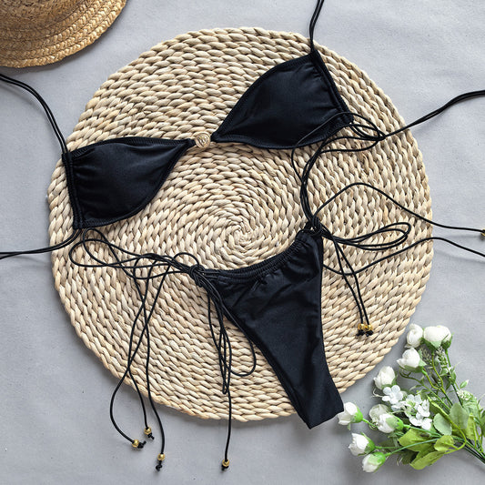 Sexy Bikini Black And White Split Women's Swimsuit