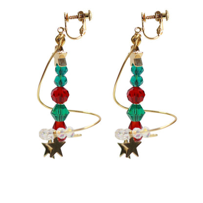 Star Earrings Stud Earrings Christmas Tree Women