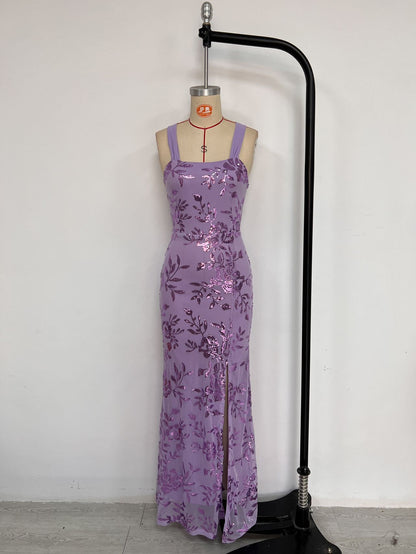 Fashionable Sexy Strapless Backless High-Slit Celebrity Dress