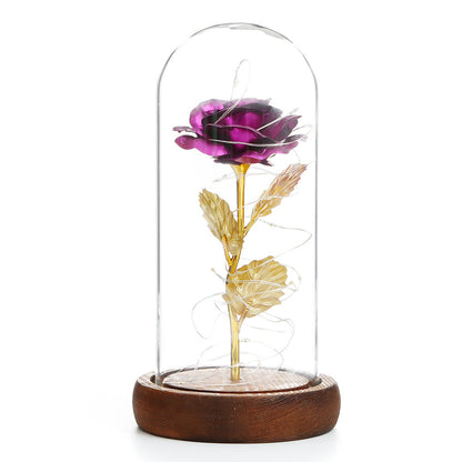 Valentine's Day Gift Simulation Gold Foil Rose Lamp Glass Cover Ornaments Color Box Packaging