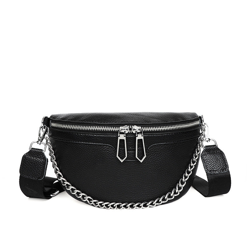 Casual Large Capacity Crossbody Leather Waist Bucket Bag