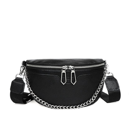 Casual Large Capacity Crossbody Leather Waist Bucket Bag