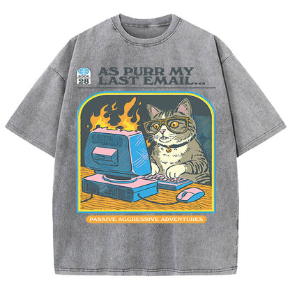 Men's Cat Playing Game Print Top