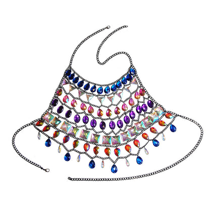 Nightclub Dripping Halter Neck Hollow Vest Bikini Body Chain Women