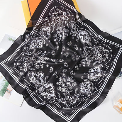 Women's Retro Printed Korean-Style Fashionable All-Match Professional Silk Scarf