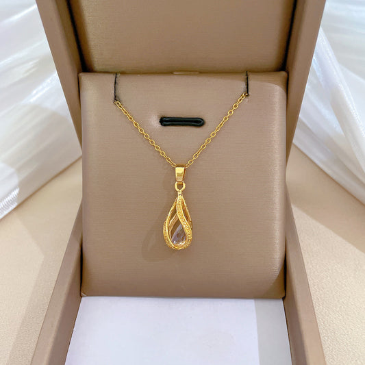 Rotating Water Drop Necklace For Women