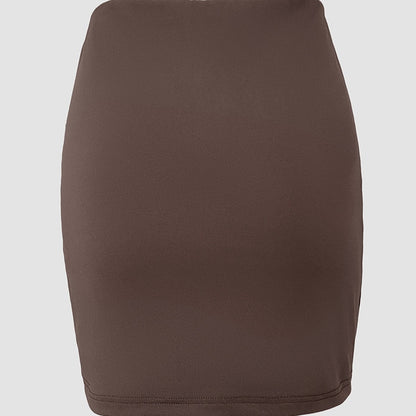 European And American-style Solid-color Jewelry-clasp Patchwork Pleated Culottes Shorts