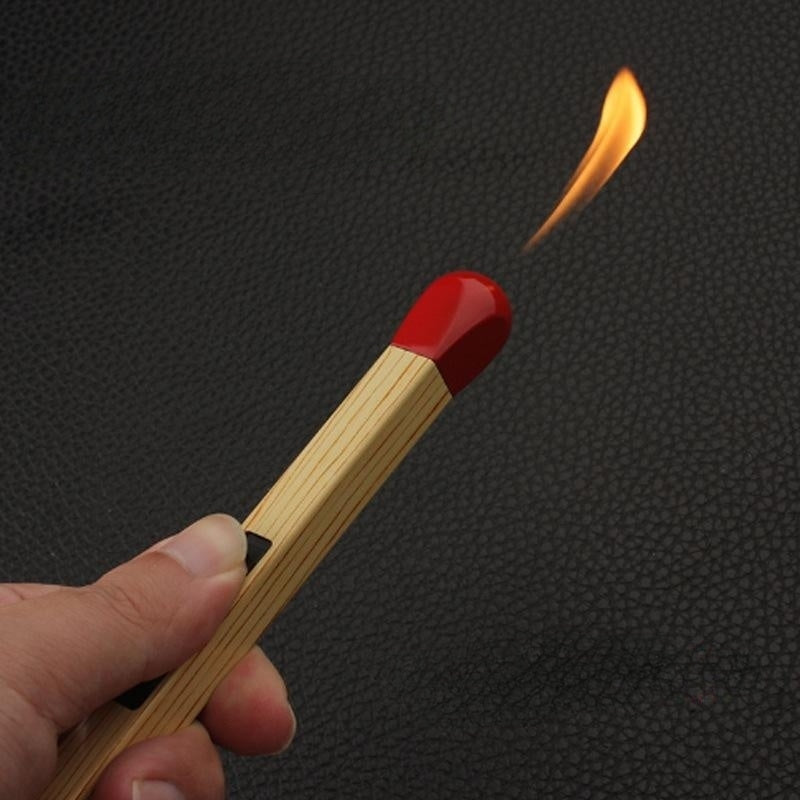 Tiktok Same Practical Lengthened Match Stick Burning Torch Kitchen Dedicated Gas Stove Inflatable Metal Lighter