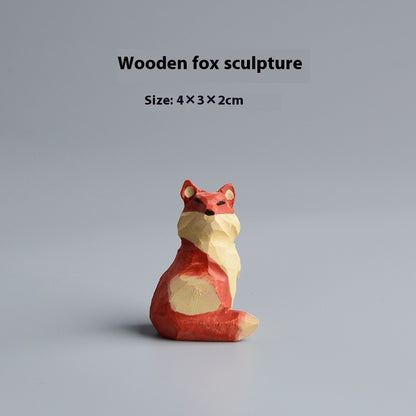 Handmade Wooden Cat Figurine - Artisan Carved Wood Cat Sculpture Home Decor Gift