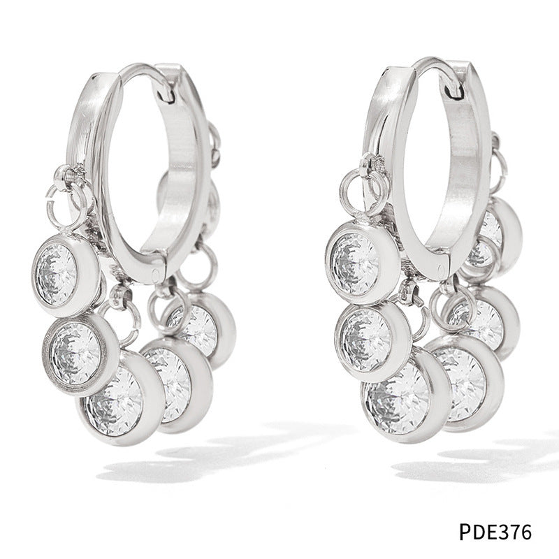 New Zircon Geometric Delicate Earrings Women