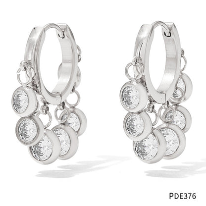 New Zircon Geometric Delicate Earrings Women