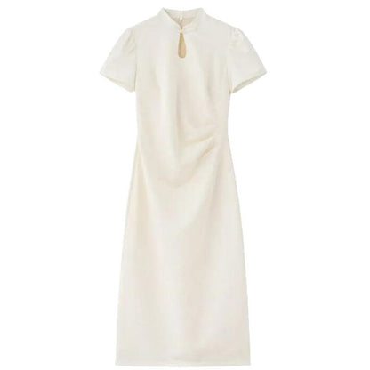 Women's Solid-Color Casual Modified New Chinese-style Dress