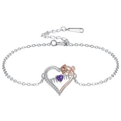 Love Heart Mom Rose Bracelet Ornament 520 Valentine's Day For Girlfriend Girlfriends Birthday Gift