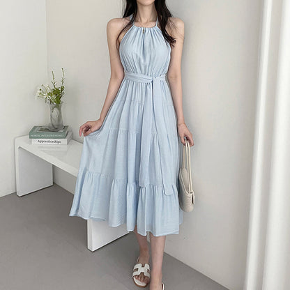 Fashion Halter Mid-length Dress Women