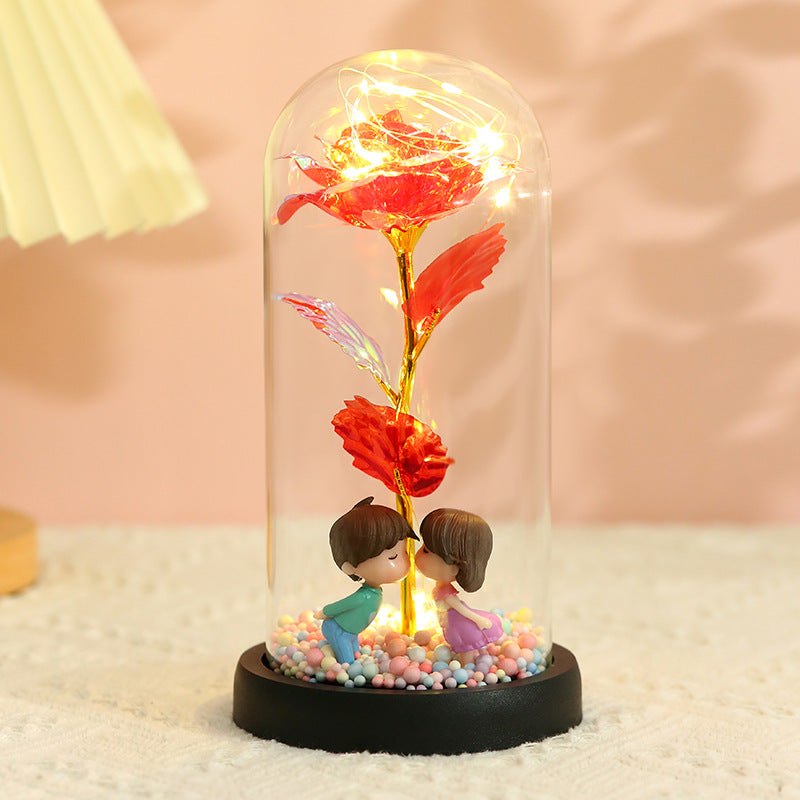 Colorful 24k Gold Foil Flower Color GoldWith Lights Christmas Gift