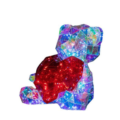 Colorful Heart-hugging Bear Luminous Valentine's Day Gift