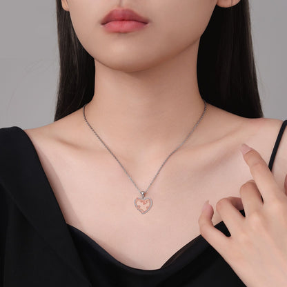 Vintage Necklace Female With Hearts Rose Clavicle Chain Valentine's Day Gift