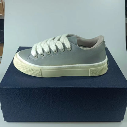 Low-Top Shell Toe Long Sleeve Thick Sole Board Shoes Casual Sports Shoes for Men Lace-Up All-Match Shoes Breathable Leather