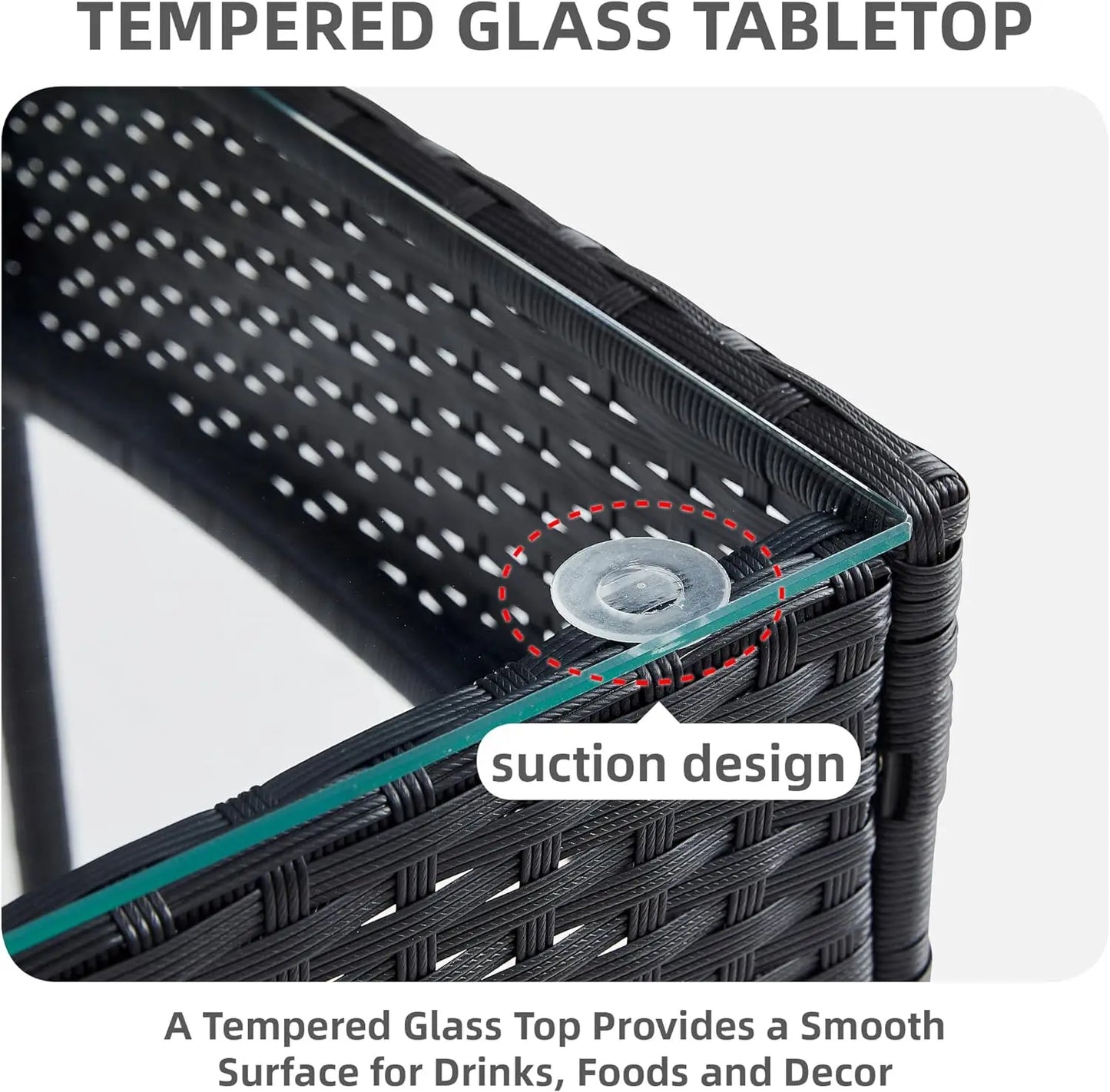 mcc direct 4Pcs Rattan Garden Furniture Set, Patio Rattan furniture sofa 2 Armchairs, 1 Loveseat Sofa and 1 coffee table  Sofia