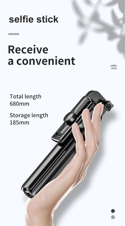 Roreta Wireless Selfie Stick Tripod Stand Bluetooth Remote Extendable Tripod for iPhone Mobile Phone Tiktok Live Streaming