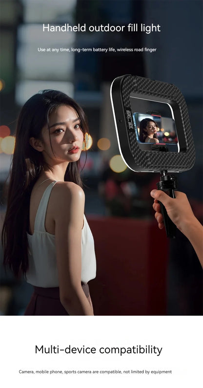 VBNBV New Handheld Ring LED Rechargeable Fill light Portable Mobile Phone Live Broadcast Photography Desktop Selfie Light ﻿