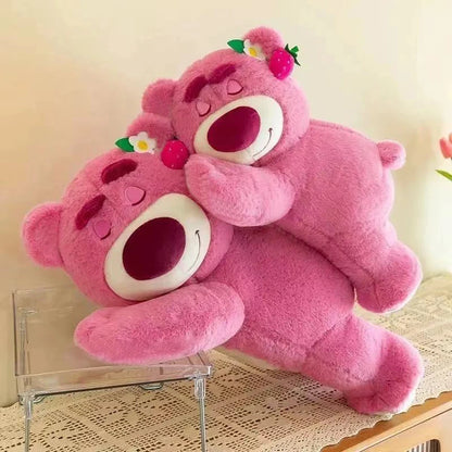 Disney Toy Story Lotso Cute Bear Strawberry Sofa Plush Pillow Stuffed Toys Children Girls Friends Festivals Birthday Gift