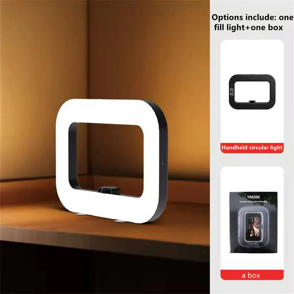 New Handheld Ring LED Rechargeable Fill light Portable Mobile Phone Live Broadcast selfie Photography Desktop Rabbit Cage