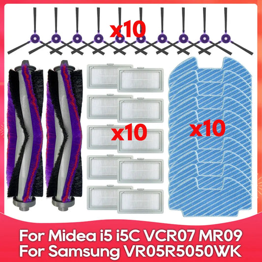 Compatible For ( Midea i5, i5C, VCR10W, VCR07, VCR08, MR09, Samsung VR05R5050WK ) Brush Filter Mop Dust Box Water Tank Accessory