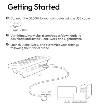 Ulanzi D200H Live Streaming Controller 13 LCD Keys for Tiktok Youtube Vlog Content Creation Photo Video Editing Gaming Office