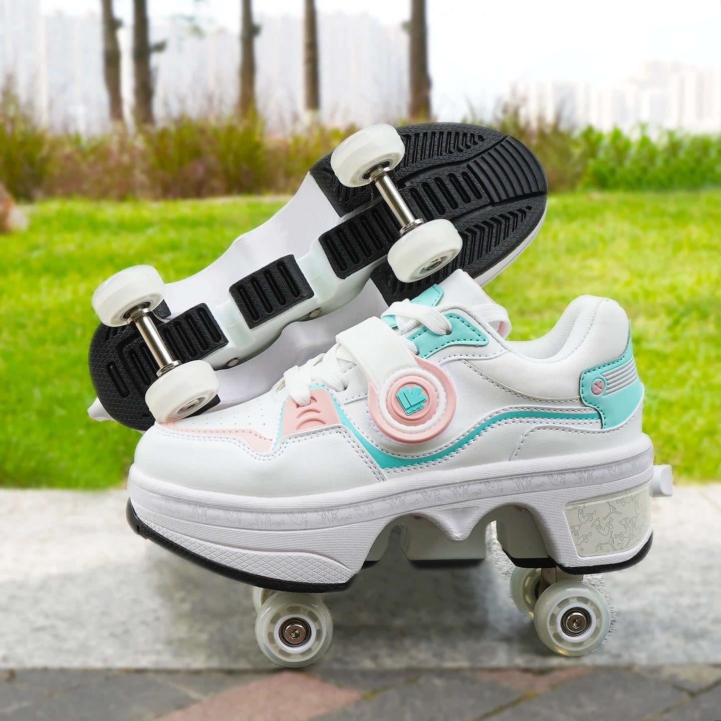 High Quality Roller Shoes Size 33-42 Roller Skate Shoes Sneakers 2-in-1 Roller Littel Kids