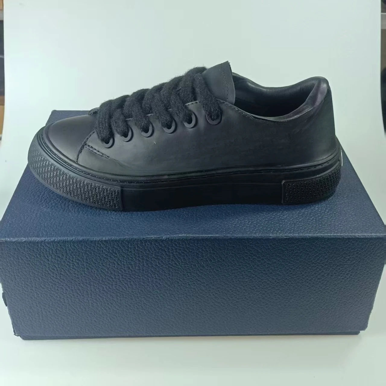 Low-Top Shell Toe Long Sleeve Thick Sole Board Shoes Casual Sports Shoes for Men Lace-Up All-Match Shoes Breathable Leather