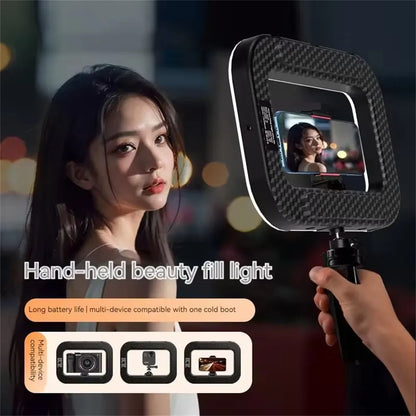 VBNBV New Handheld Ring LED Rechargeable Fill light Portable Mobile Phone Live Broadcast Photography Desktop Selfie Light ﻿