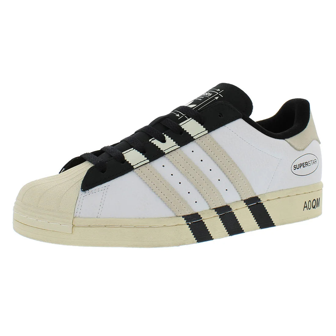 For Superstar Men's White/Black Court Sneakers GX6025 Fashion Trend Disposable Mesh Lining Solid Shoes