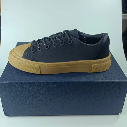 Low-Top Shell Toe Long Sleeve Thick Sole Board Shoes Casual Sports Shoes for Men Lace-Up All-Match Shoes Breathable Leather