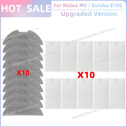 Fit For ( Midea M9, Eureka E10S, Eureka E20 Plus, Midea VCR S10 Plus, PObode A8 ) Parts Main Roller Side Brush Filter Mop Cloth