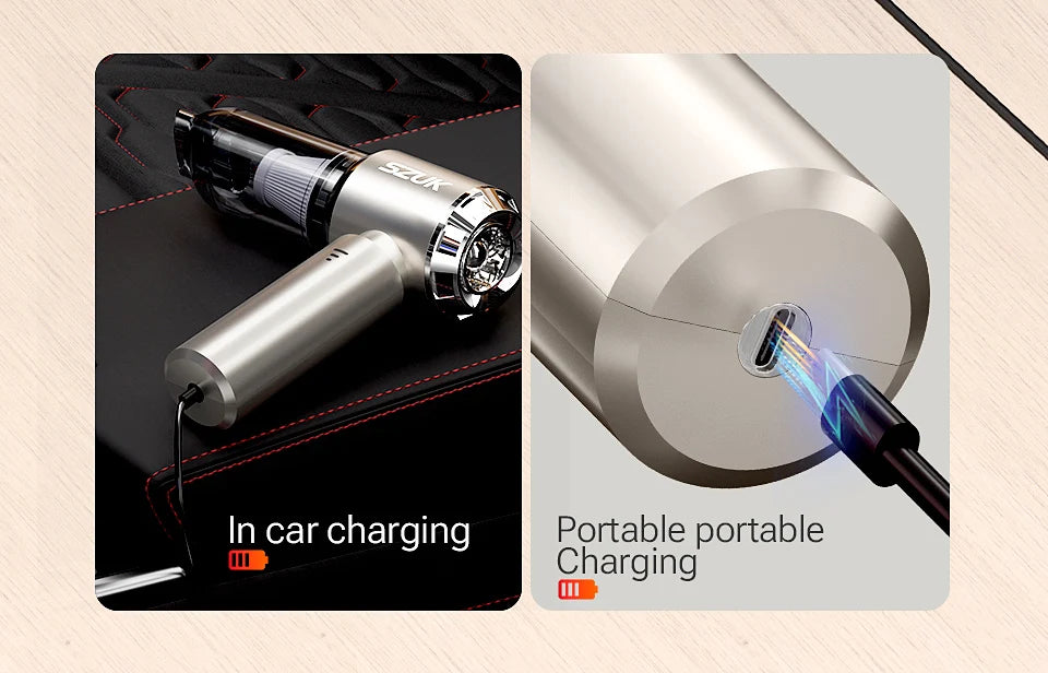 SZUK New Mini Car Vacuum Cleaner 985000Pa Wireless Vacuum Cleaner Powerful Suction Handheld Portable Vacuum Cleaner for car