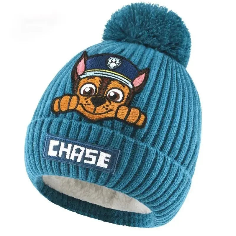Paw Patrols Kid Warm Hat Anime Figure Cosplay Skye Chase Boys Girls Marshall Children Thermal Knitted Cap Birthday Gift Toy