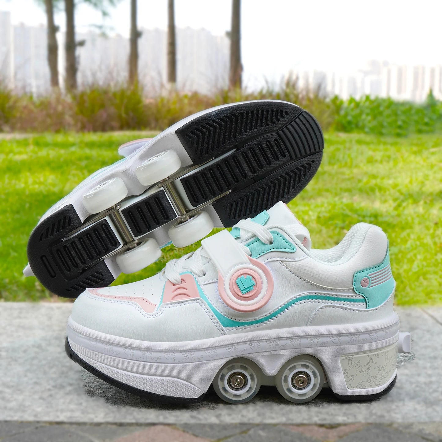 High Quality Roller Shoes Size 33-42 Roller Skate Shoes Sneakers 2-in-1 Roller Littel Kids
