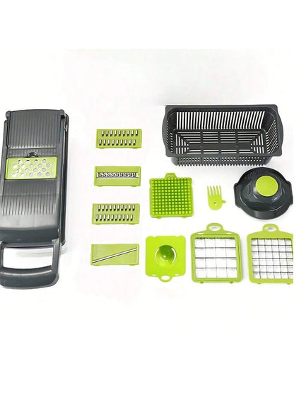 14pcs Vegetable Chopper Multifunctional Fruit Slicer Manual Food Grater Vegetable Slicer Cutter With Container  Kitchen Gadgets