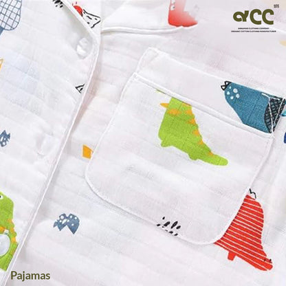 Organic Cotton Casual Unisex Baby Pajamas Soft Cozy Anti-Bacterial Quick Dry Breathable Full Sleeve Sleepwear for Newborns